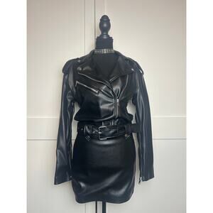 Zara nwt faux leather biker moto jacket xs